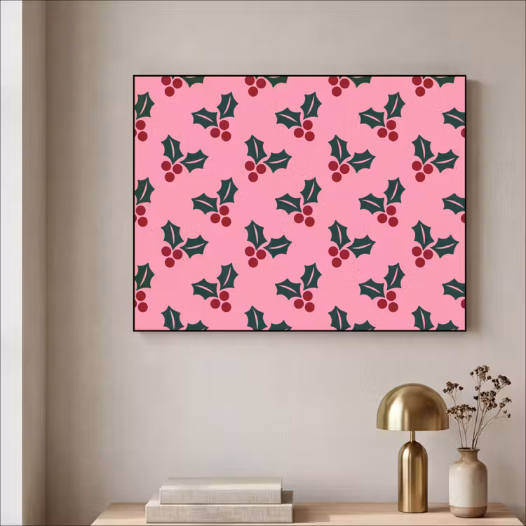 Art frame - Roze - Kerst - Hulst — 5