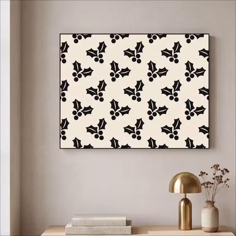 Art frame - Hulst - Wit - Zwart - Kerst — 5