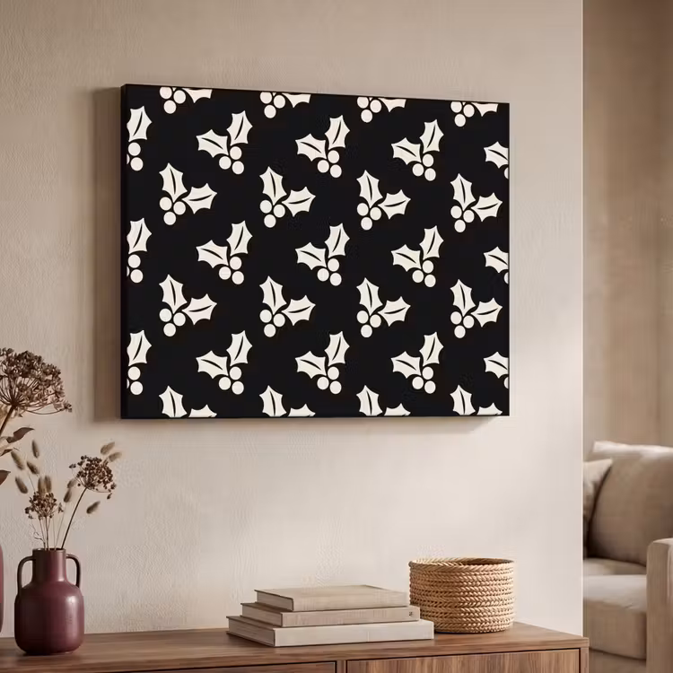 Art frame - Kerst - Zwart - Wit - Hulst — 7