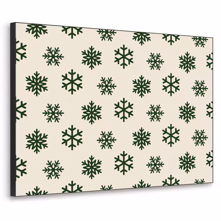 Art frame - Sneeuwvlok - Crème - Groen - Kerst — 1