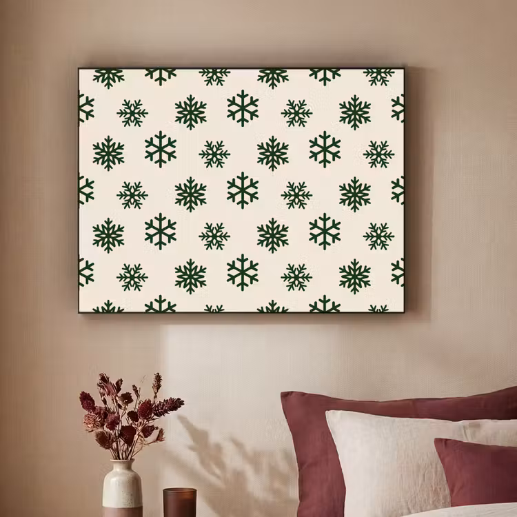 Art frame - Sneeuwvlok - Crème - Groen - Kerst — 3