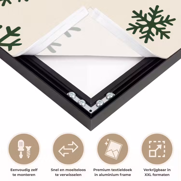 Art frame - Sneeuwvlok - Crème - Groen - Kerst — 4