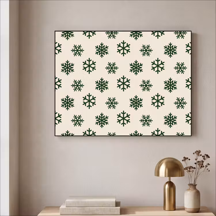 Art frame - Sneeuwvlok - Crème - Groen - Kerst — 5