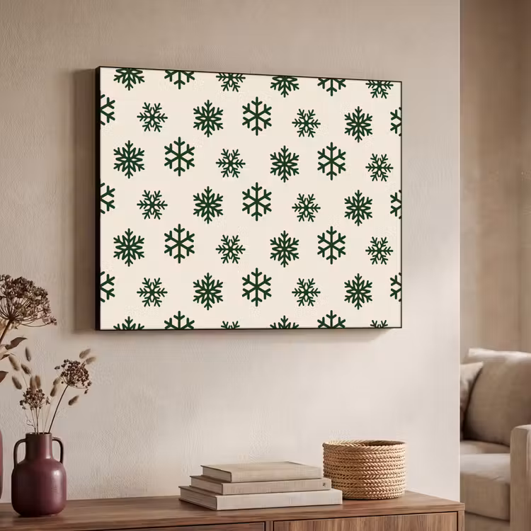 Art frame - Sneeuwvlok - Crème - Groen - Kerst — 7