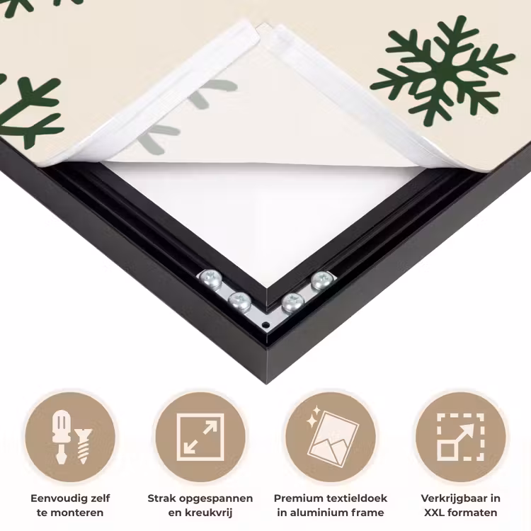 Art frame - Sneeuwvlok - Crème - Groen - Kerst — 8
