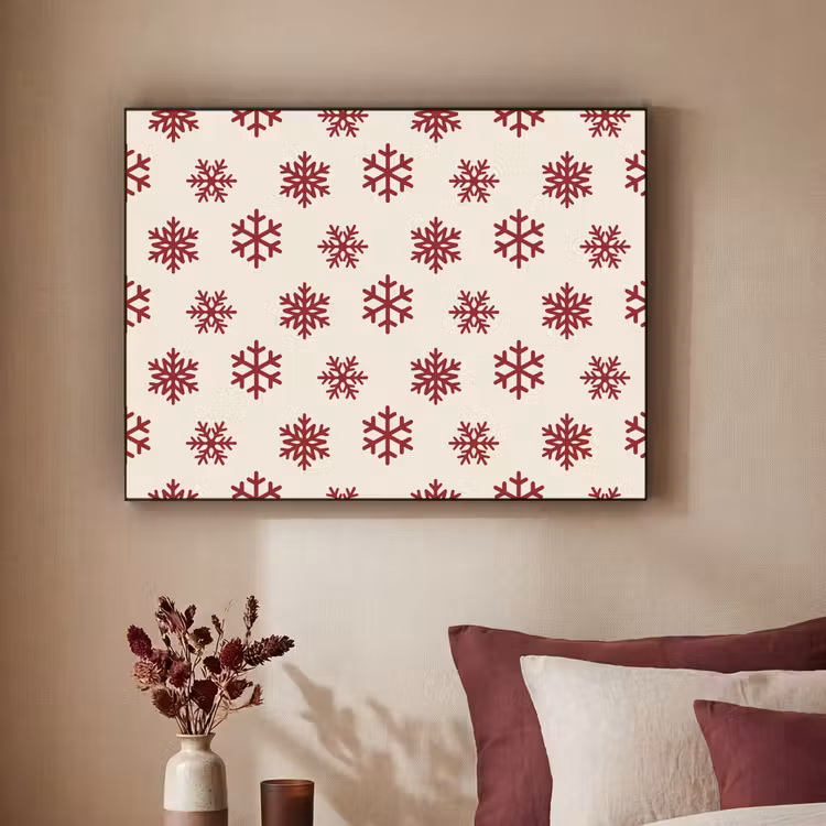 Art frame - Sneeuwvlok - Crème - Rood — 3