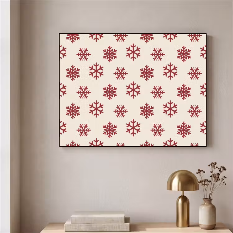Art frame - Sneeuwvlok - Crème - Rood — 5