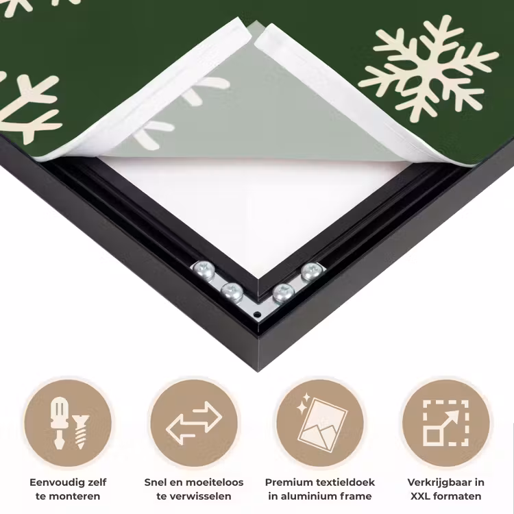 Art frame - Sneeuwvlok - Groen - Wit - Kerst — 4