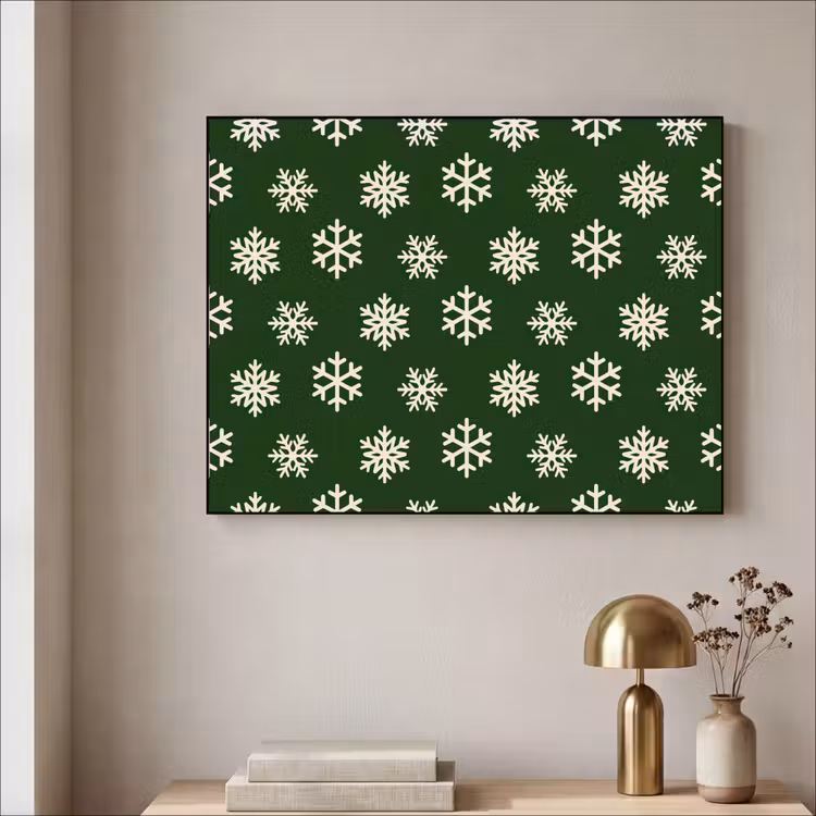 Art frame - Sneeuwvlok - Groen - Wit - Kerst — 5
