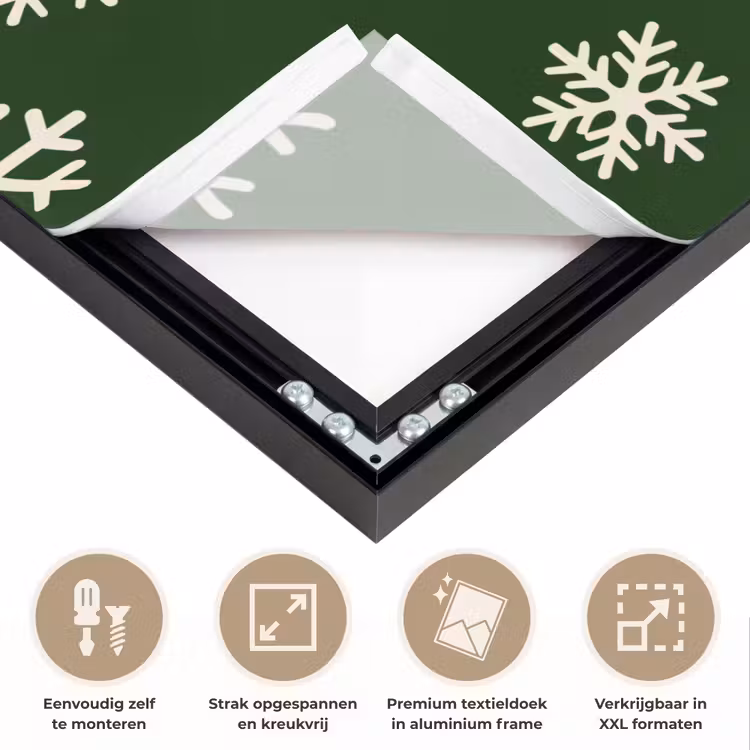 Art frame - Sneeuwvlok - Groen - Wit - Kerst — 8