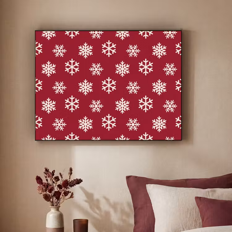 Art frame - Sneeuwvlok - Rood - Wit - Kerst — 3