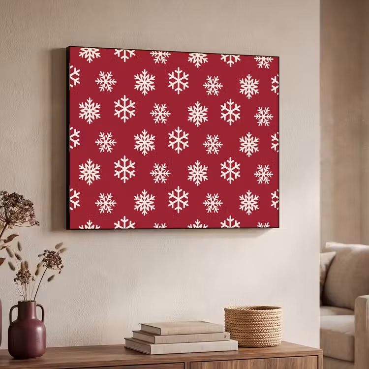 Art frame - Sneeuwvlok - Rood - Wit - Kerst — 7