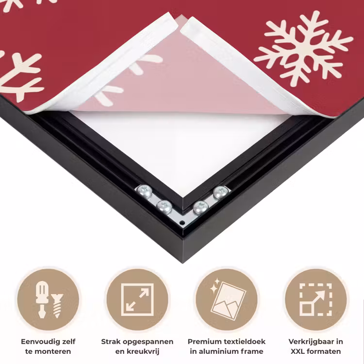 Art frame - Sneeuwvlok - Rood - Wit - Kerst — 8