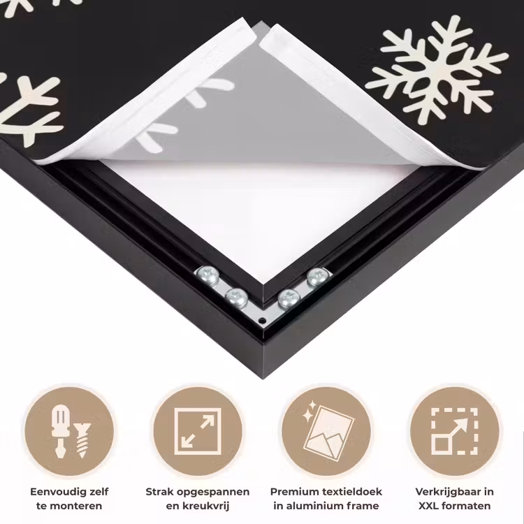 Art frame - Sneeuwvlok - Zwart - Wit - Kerst — 8