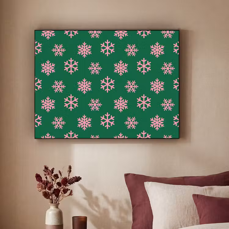 Art frame - Sneeuwvlok - Groen - Roze - Kerst — 3
