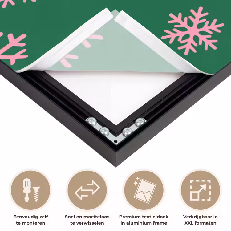 Art frame - Sneeuwvlok - Groen - Roze - Kerst — 4