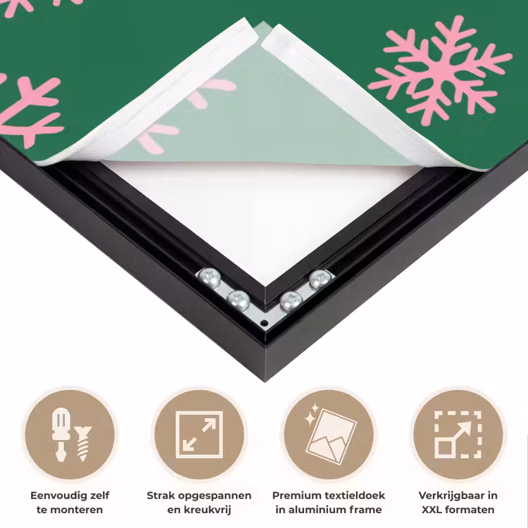 Art frame - Sneeuwvlok - Groen - Roze - Kerst — 8