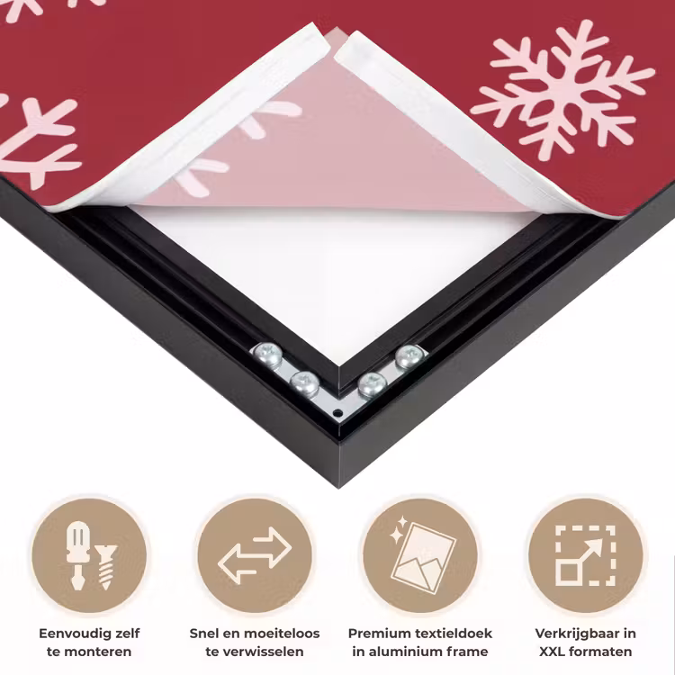 Art frame - Sneeuwvlok - Rood - Roze - Kerst — 4