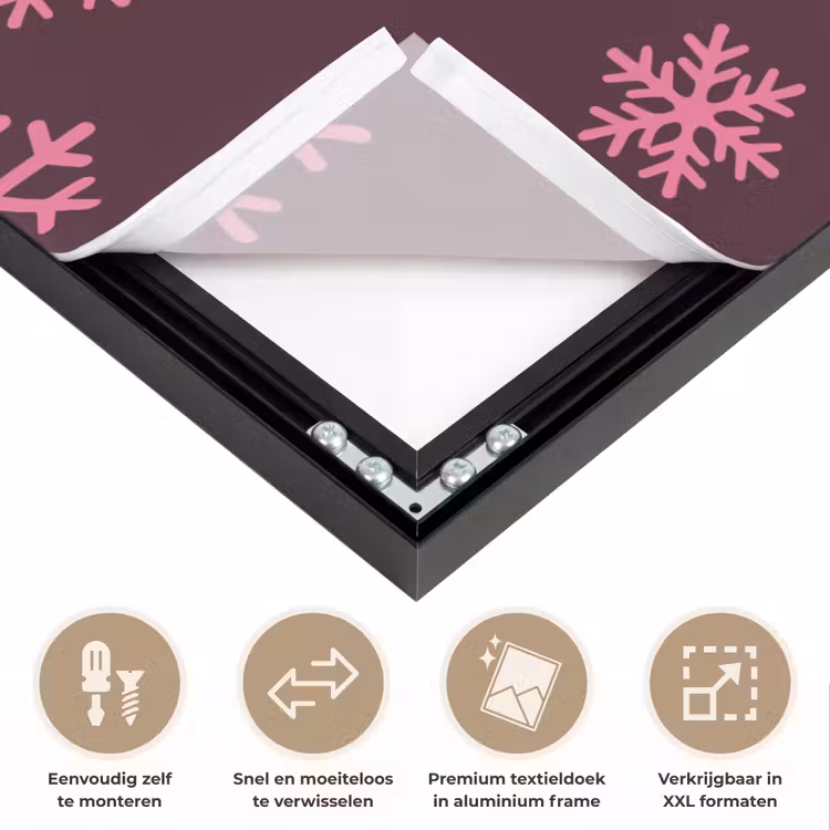 Art frame - Sneeuwvlok - Roze - Paars - Kerst — 4