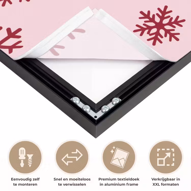 Art frame - Sneeuwvlok - Roze - Rood - Kerst — 4