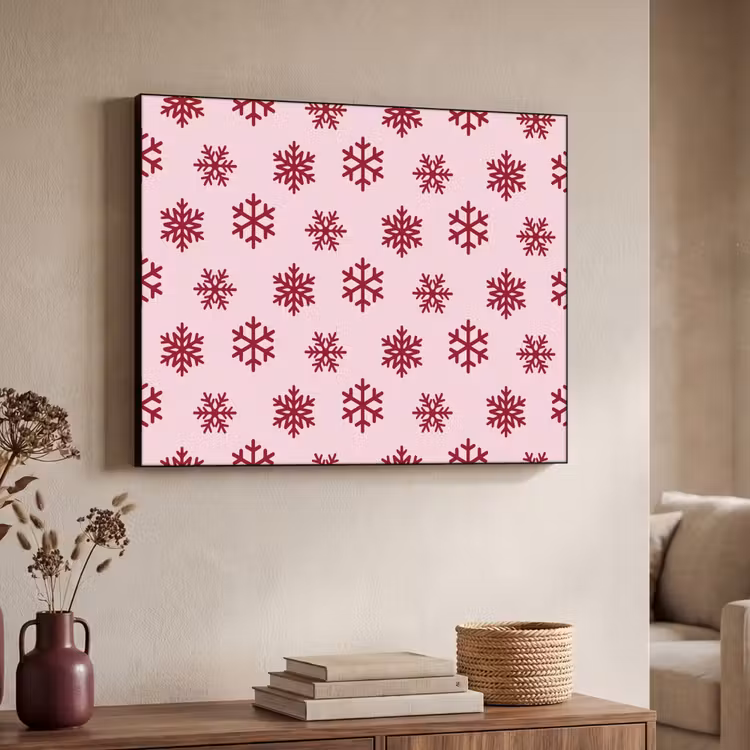 Art frame - Sneeuwvlok - Roze - Rood - Kerst — 7