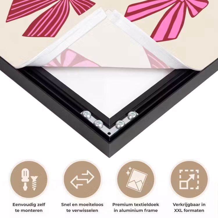 Art frame - Strikken - Kerst - Roze - Crème — 4