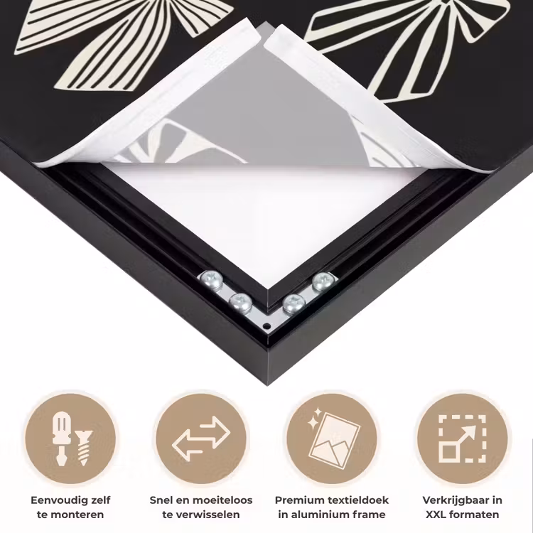 Art frame - Strikken - Kerst - Crème - Zwart — 4