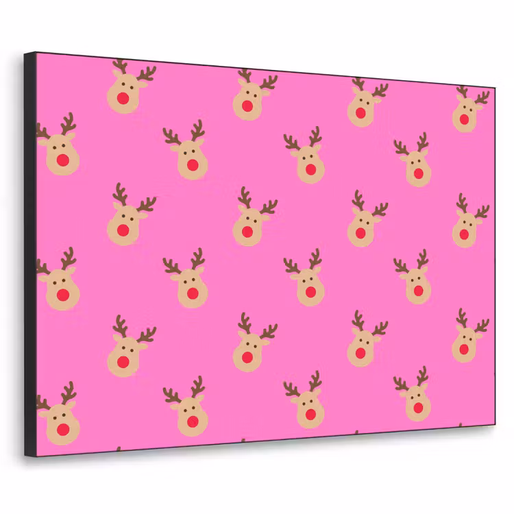 Art frame - Rendieren - Kerst - Neon - Roze — 1