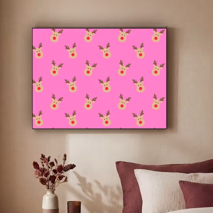 Art frame - Rendieren - Kerst - Neon - Roze — 3