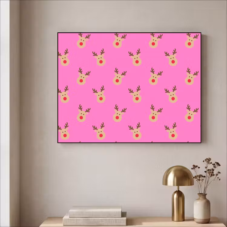 Art frame - Rendieren - Kerst - Neon - Roze — 5