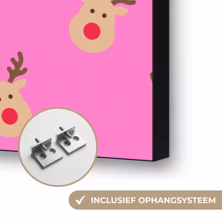 Art frame - Rendieren - Kerst - Neon - Roze — 6