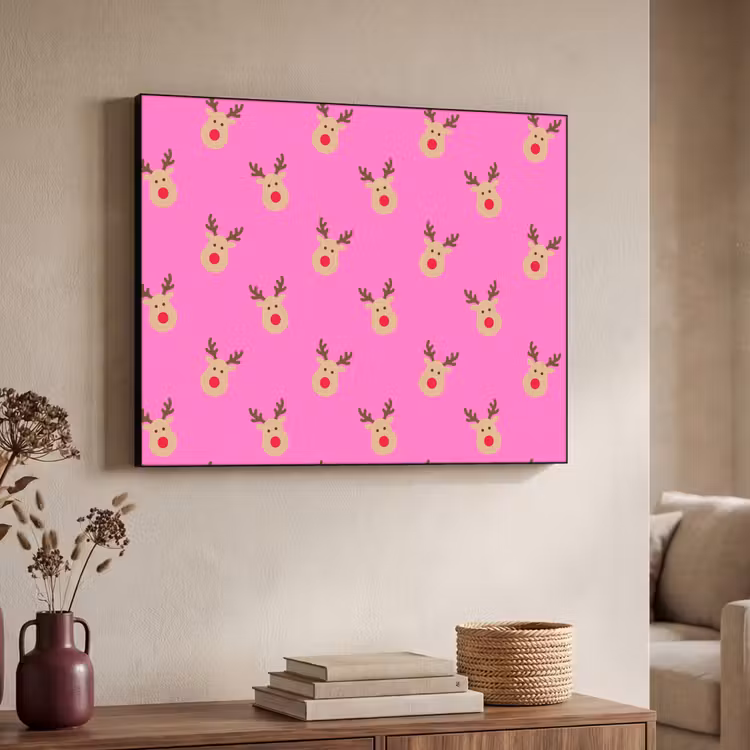 Art frame - Rendieren - Kerst - Neon - Roze — 7
