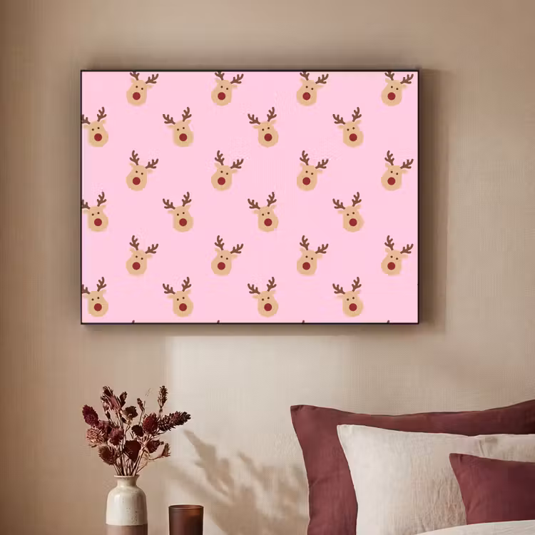 Art frame - Rendieren - Kerst - Roze — 3