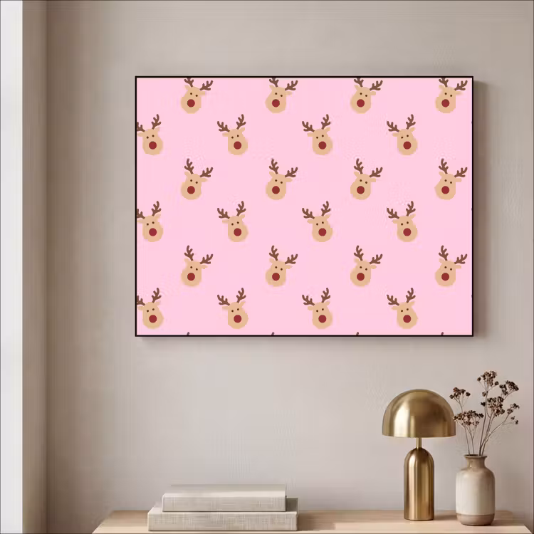 Art frame - Rendieren - Kerst - Roze — 5