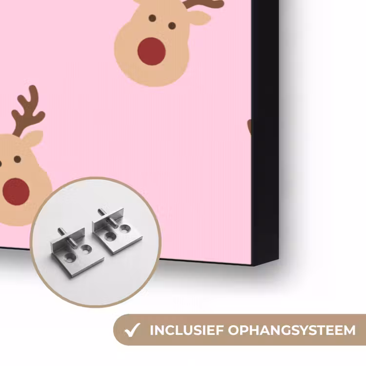 Art frame - Rendieren - Kerst - Roze — 6
