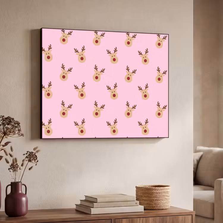 Art frame - Rendieren - Kerst - Roze — 7
