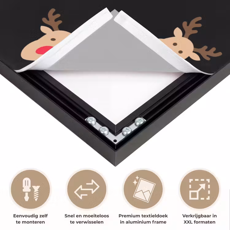 Art frame - Rendieren - Kerst - Zwart — 4