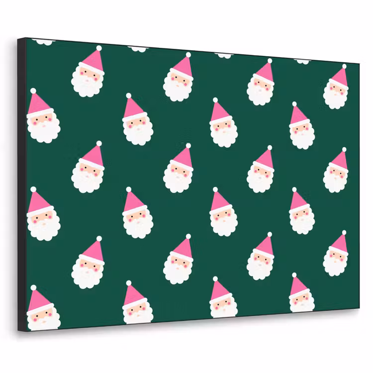 Art frame - Kerstman - Kerst - Groen - Roze — 1