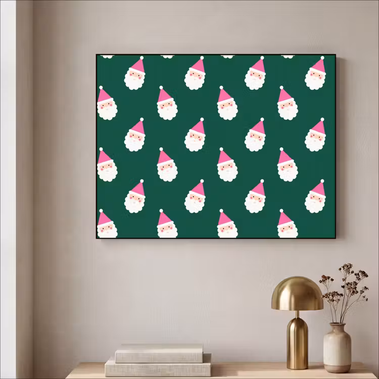 Art frame - Kerstman - Kerst - Groen - Roze — 5