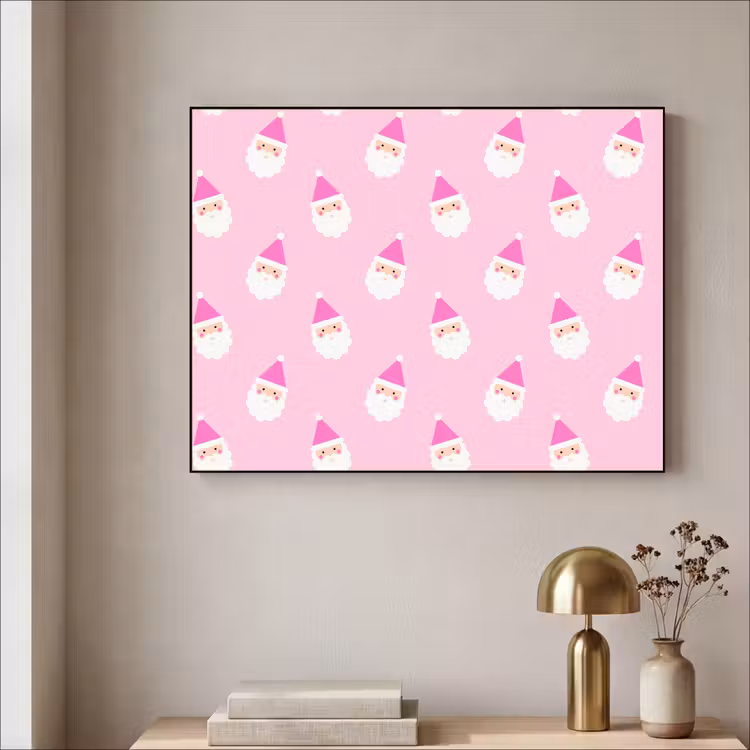 Art frame - Kerstman - Kerst - Roze - Pastel — 5