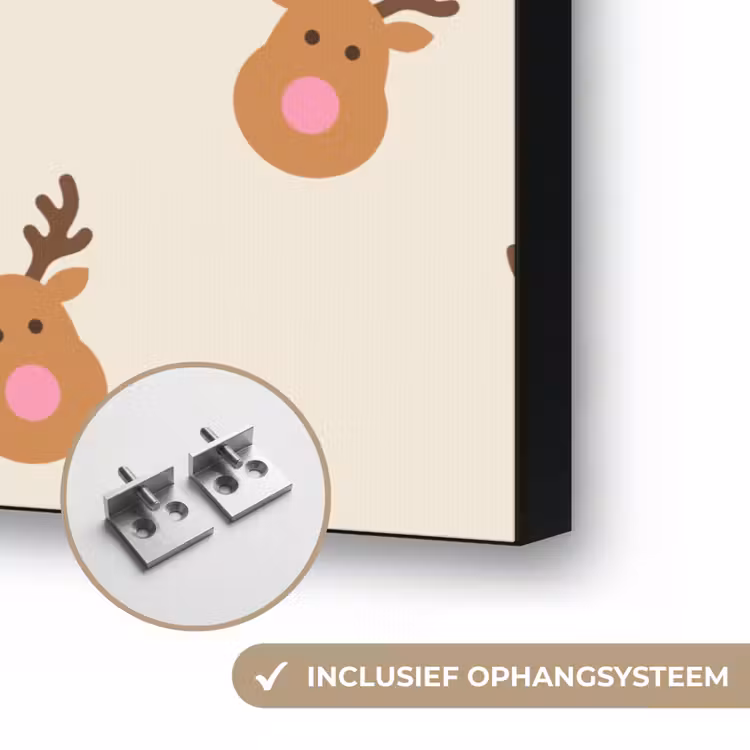 Art frame - Rendieren - Kerst - Crème - Roze — 6