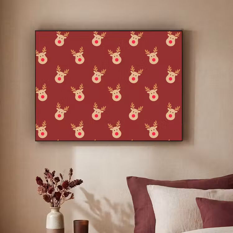 Art frame - Rendieren - Kerst - Rood - Bruin — 3