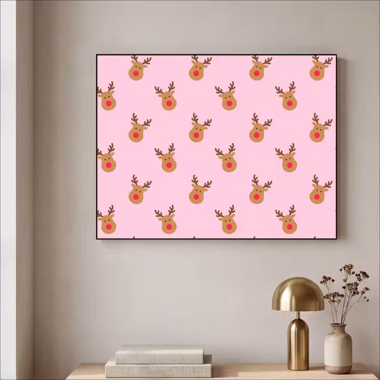 Art frame - Rendieren - Kerst - Roze - Rood — 5