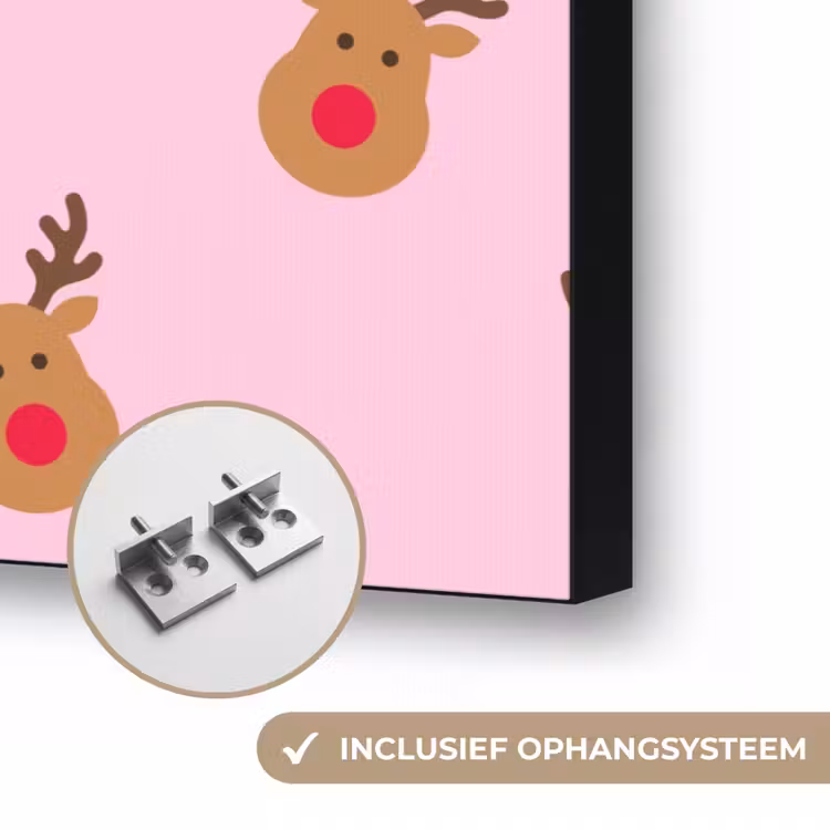 Art frame - Rendieren - Kerst - Roze - Rood — 6