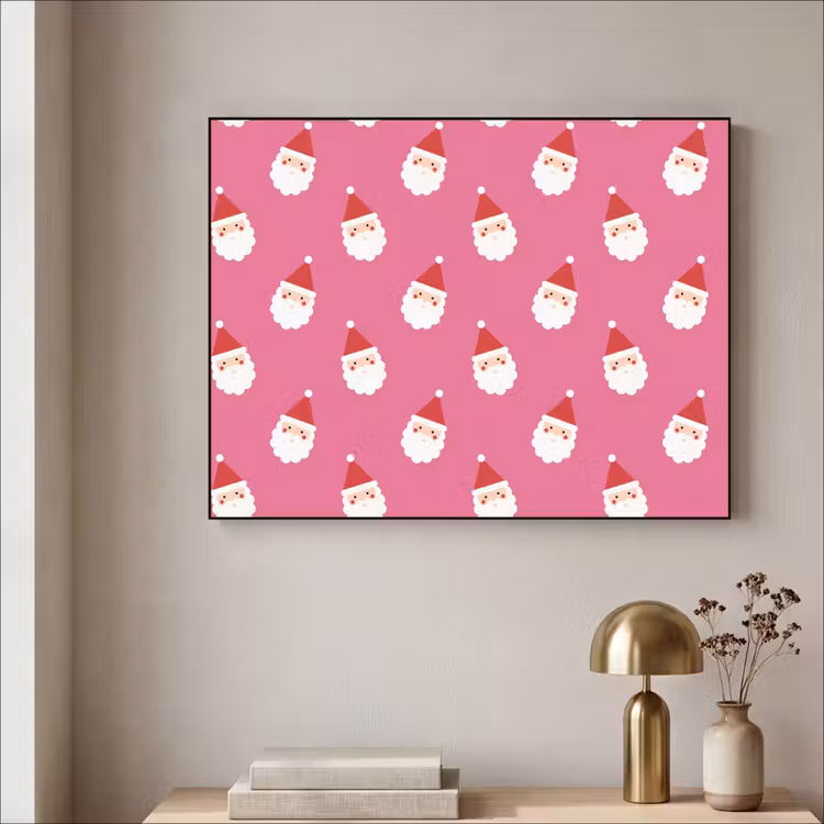 Art frame - Kerstman - Kerst - Rood - Roze — 5