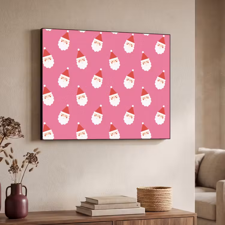 Art frame - Kerstman - Kerst - Rood - Roze — 7