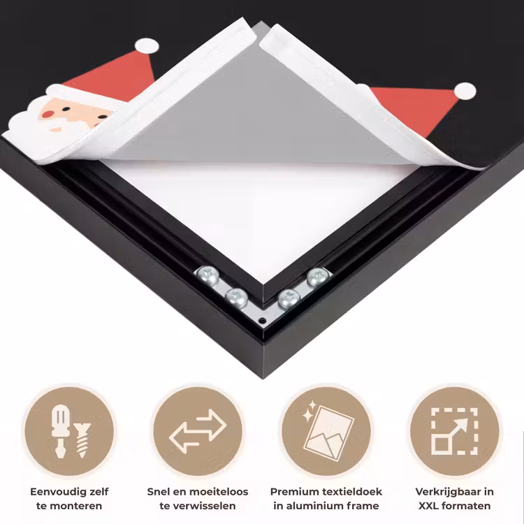Art frame - Kerstman - Kerst - Zwart — 4