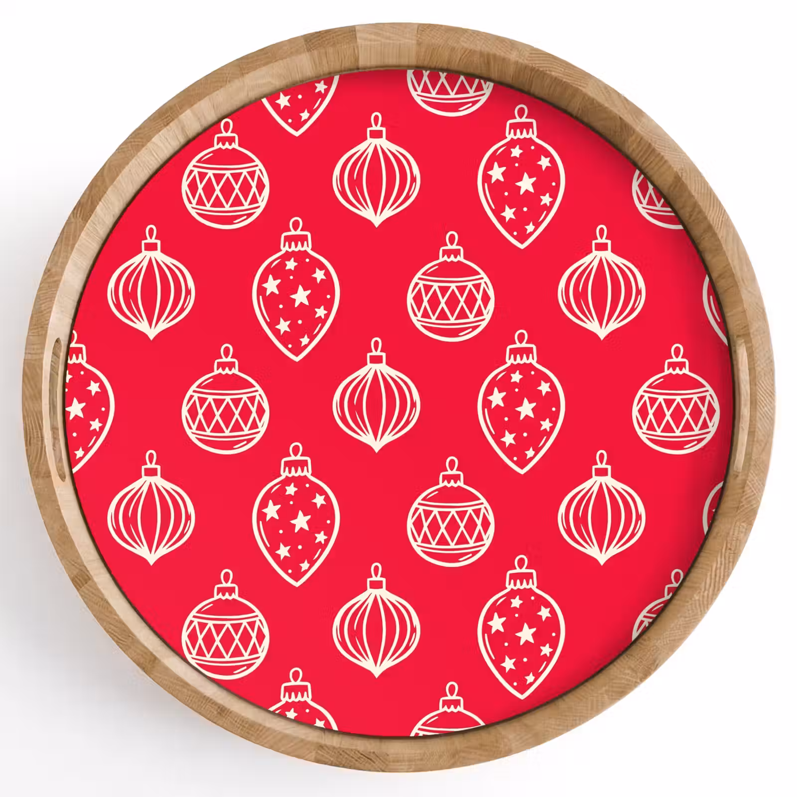 Dienblad - Kerstbal - Rood - Wit — 1