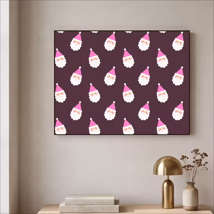 Art frame - Kerstman - Kerst - Roze - Burgundy — 5