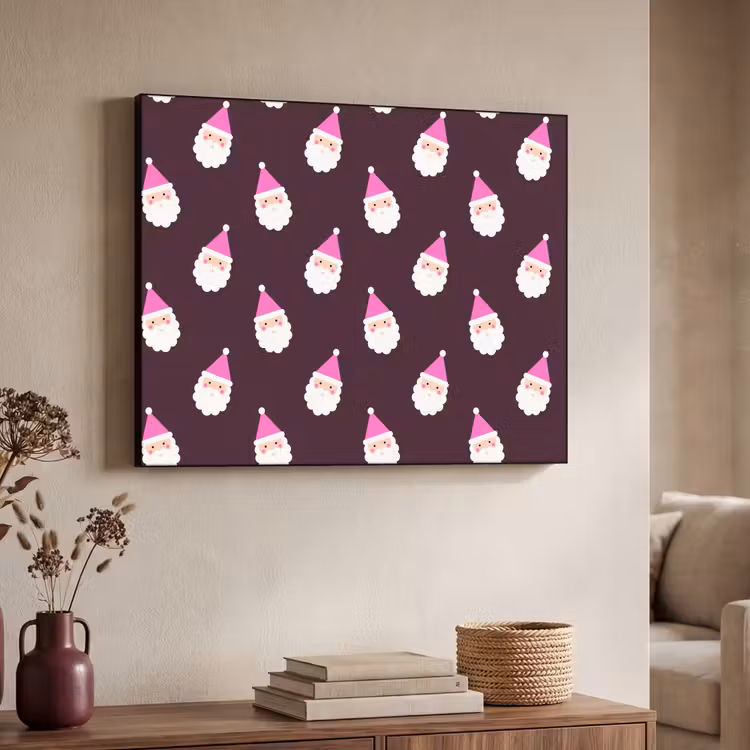 Art frame - Kerstman - Kerst - Roze - Burgundy — 7